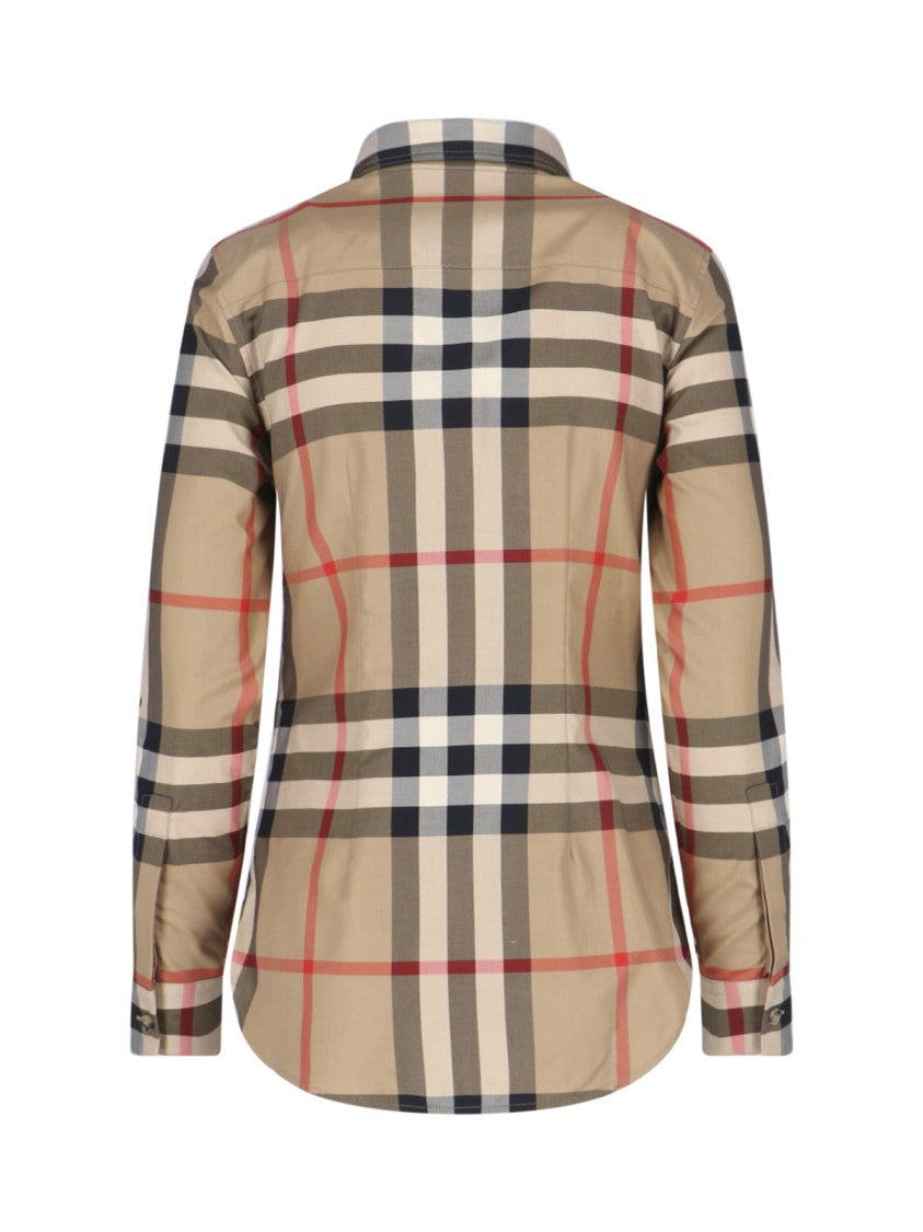 Burberry Beige Check Classic Cotton Shirt