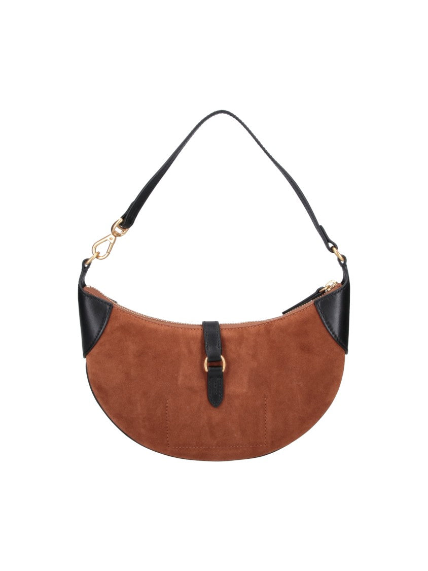 Polo Ralph Lauren Crescent-Shaped Brown Calf Suede Shoulder Bag