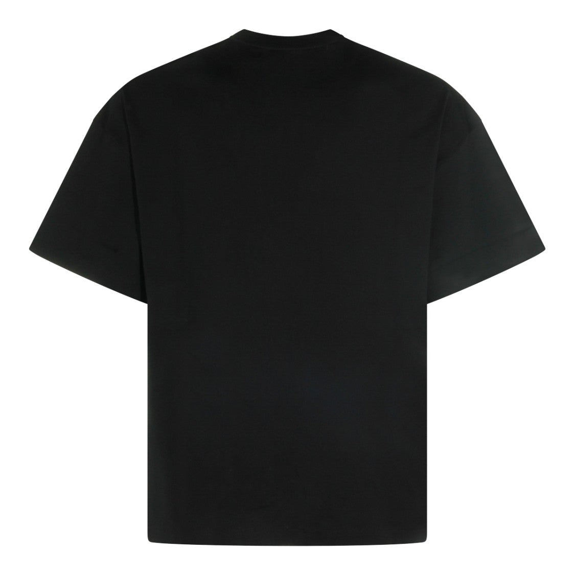 Jil Sander Minimalist Black Cotton T-Shirt With Vertical Logo Detail