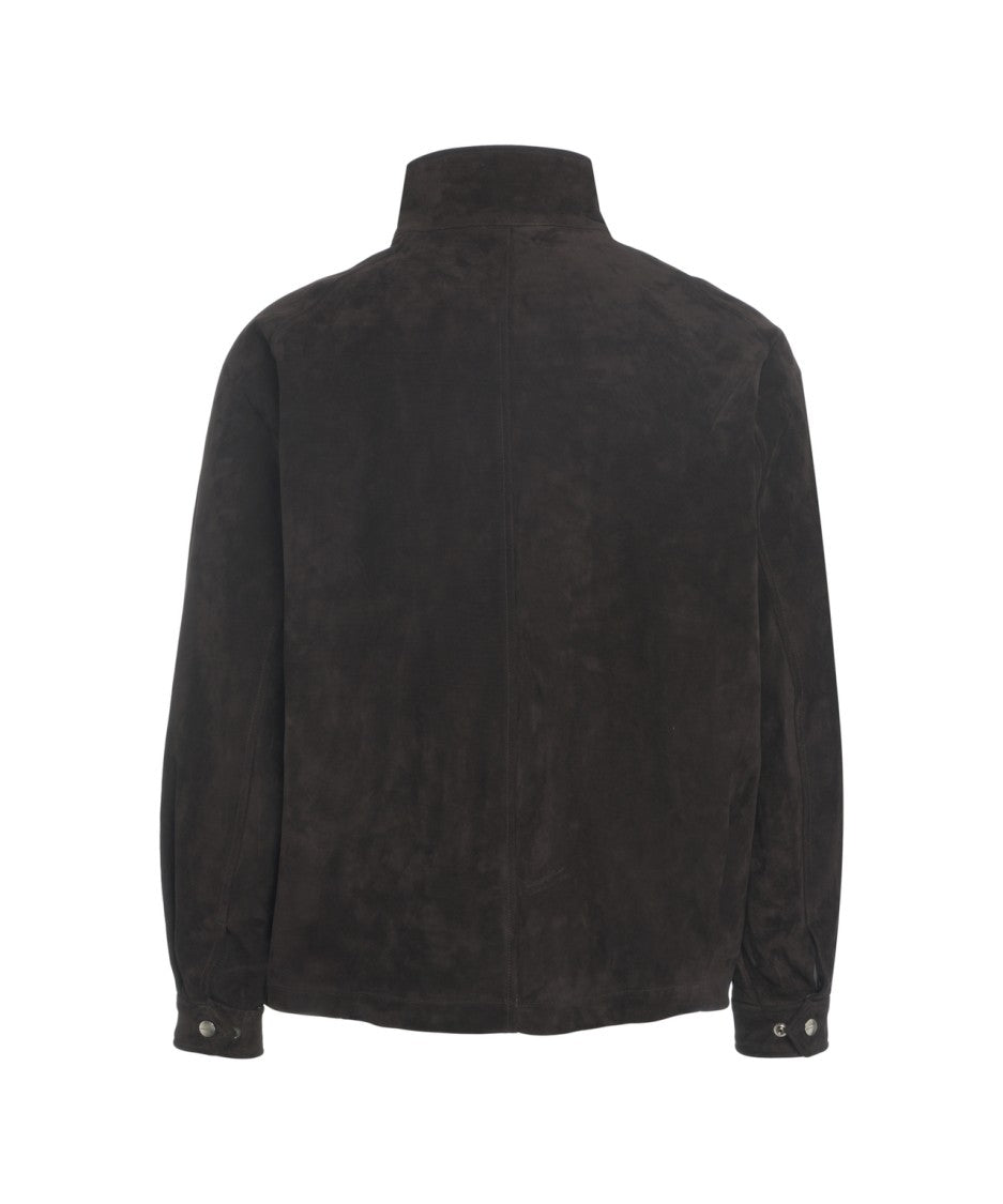 Giorgio Brato Suede Jacket With High Collar