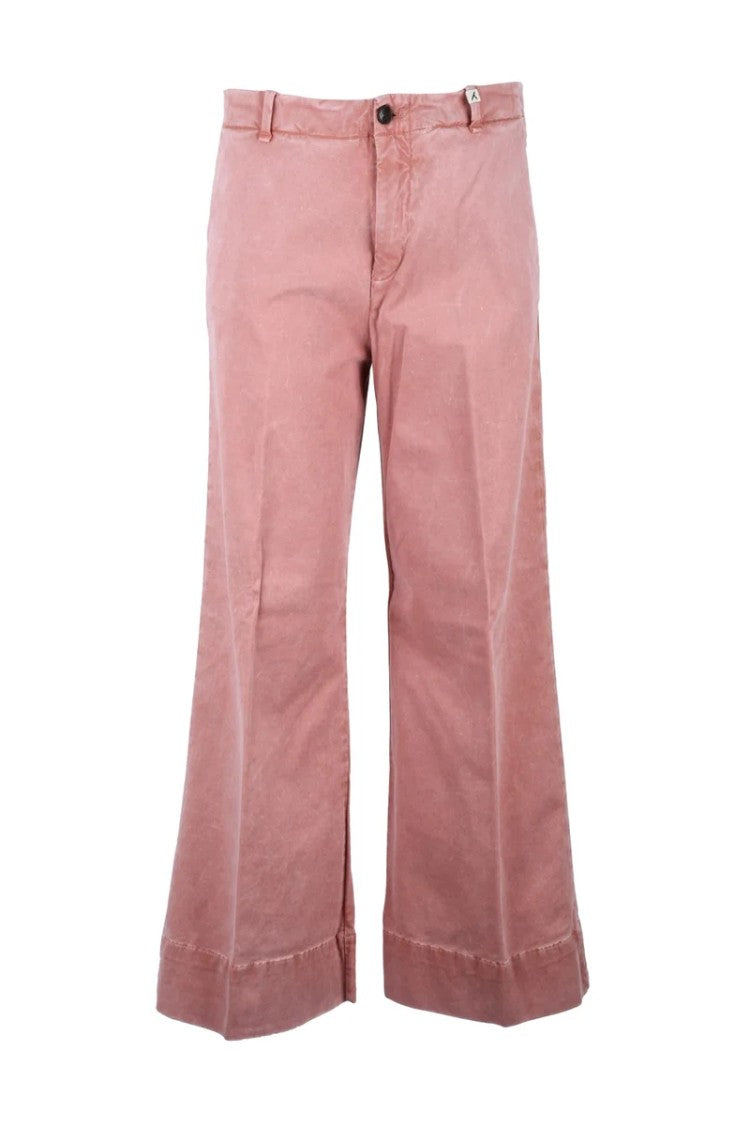 Myths Wide-Leg Cropped Trousers With Button Closure And Textured Fabric