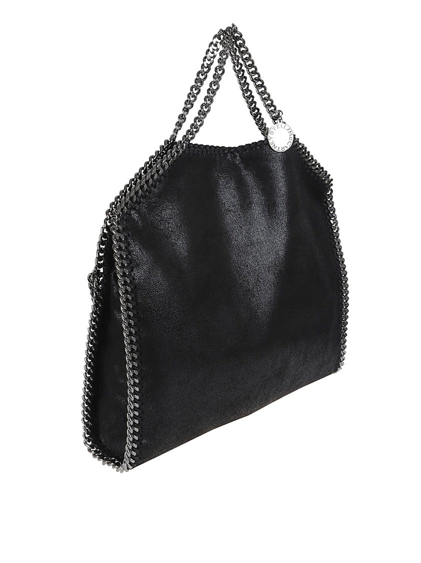Stella Mccartney Foldable Black Tote With Iconic Chain Detail