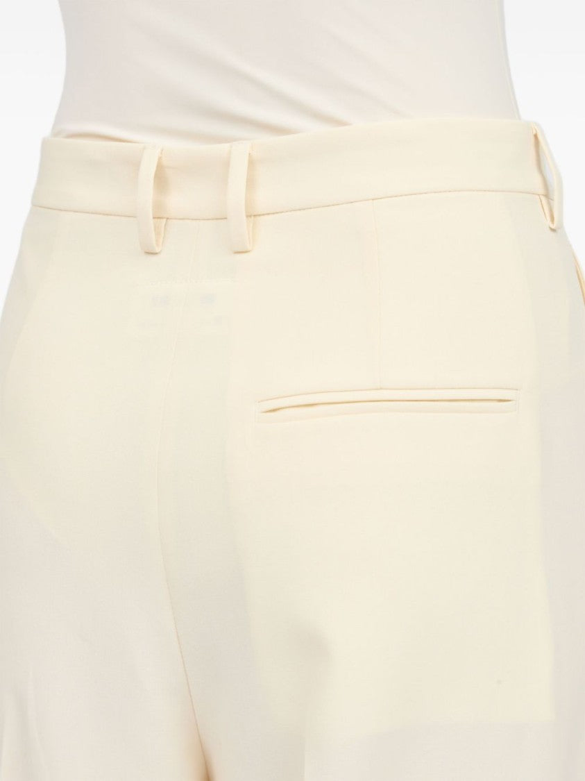 Mm6 By Maison Margiela Light Beige Trousers With Off-Centre Fastening