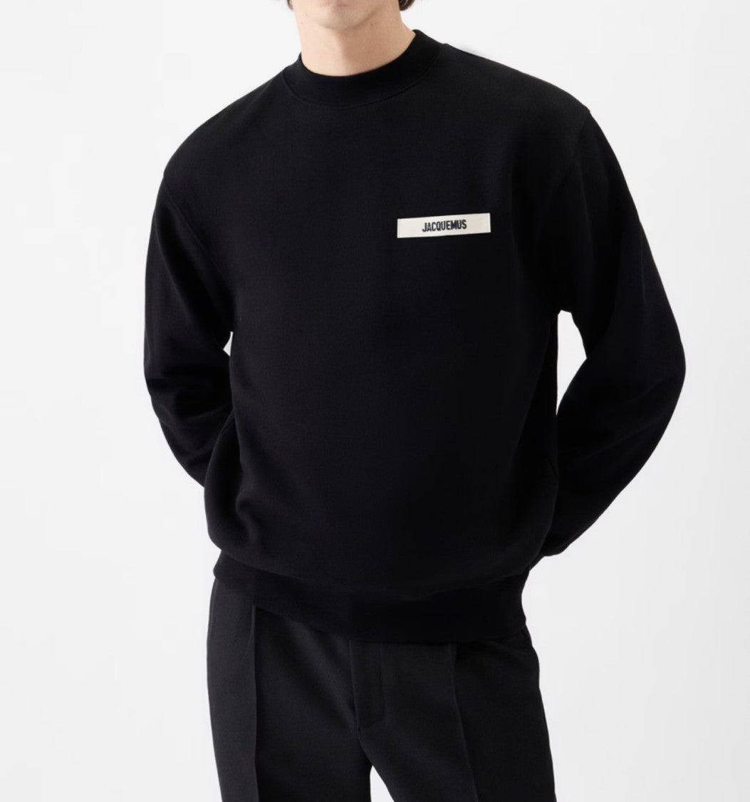 Jacquemus Organic Cotton Fleece Sweatshirt With Grosgrain Logo