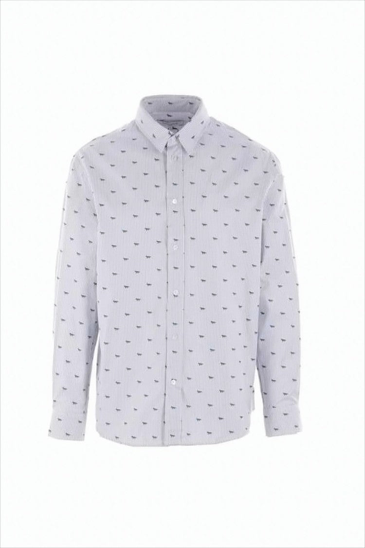 Maison Kitsuné Button-Down Long-Sleeve Shirt With Embroidered Details