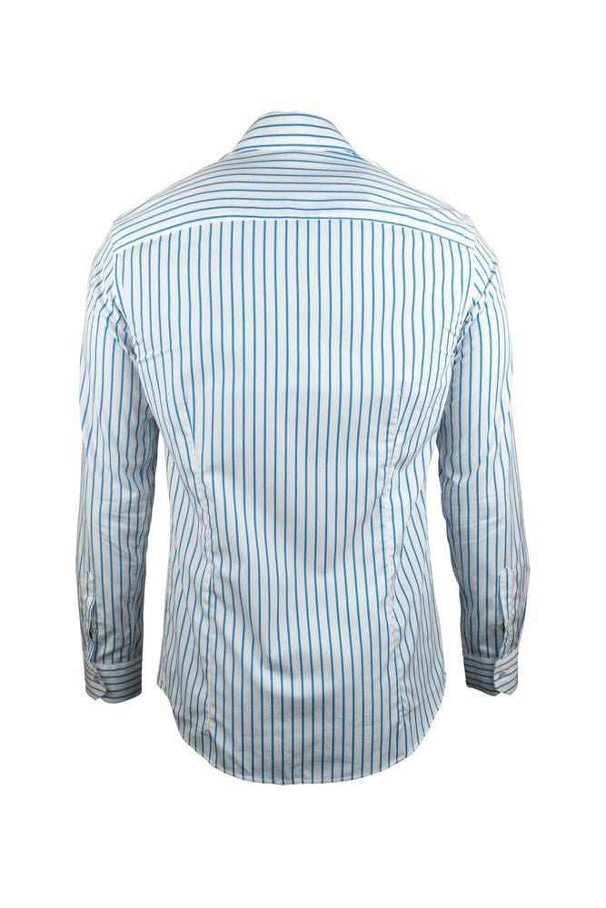Moorer White Striped Slim Fit Shirt