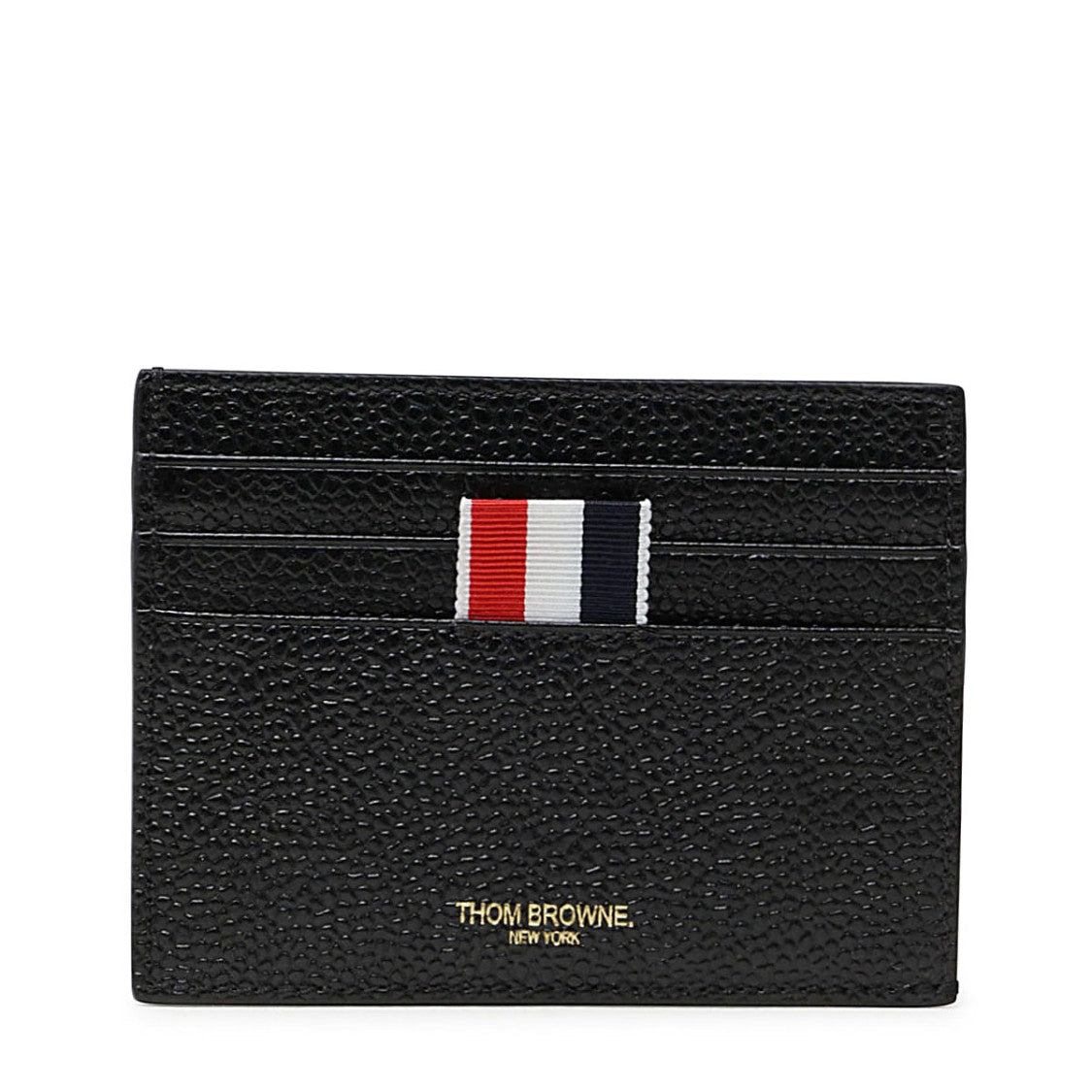 Thom Browne Black Pebbled Leather Cardholder