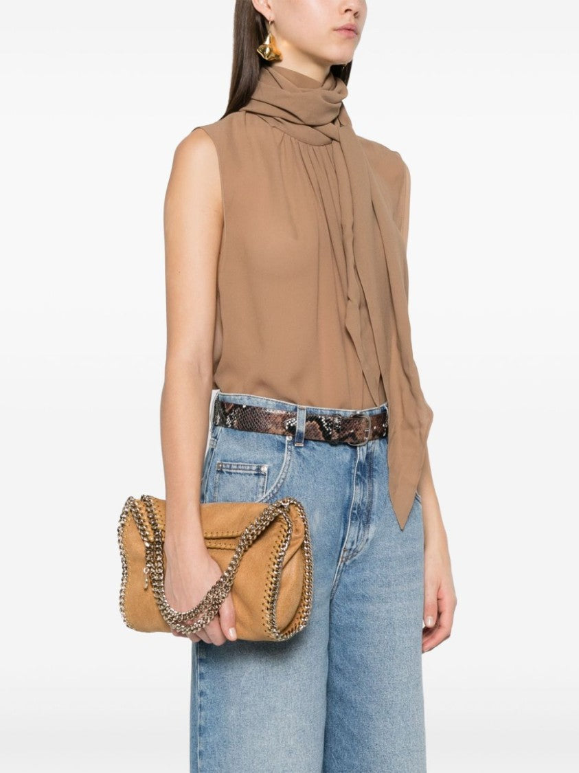 Stella Mccartney Geometric Red Handbag With Chain Strap And Contrast Stitching