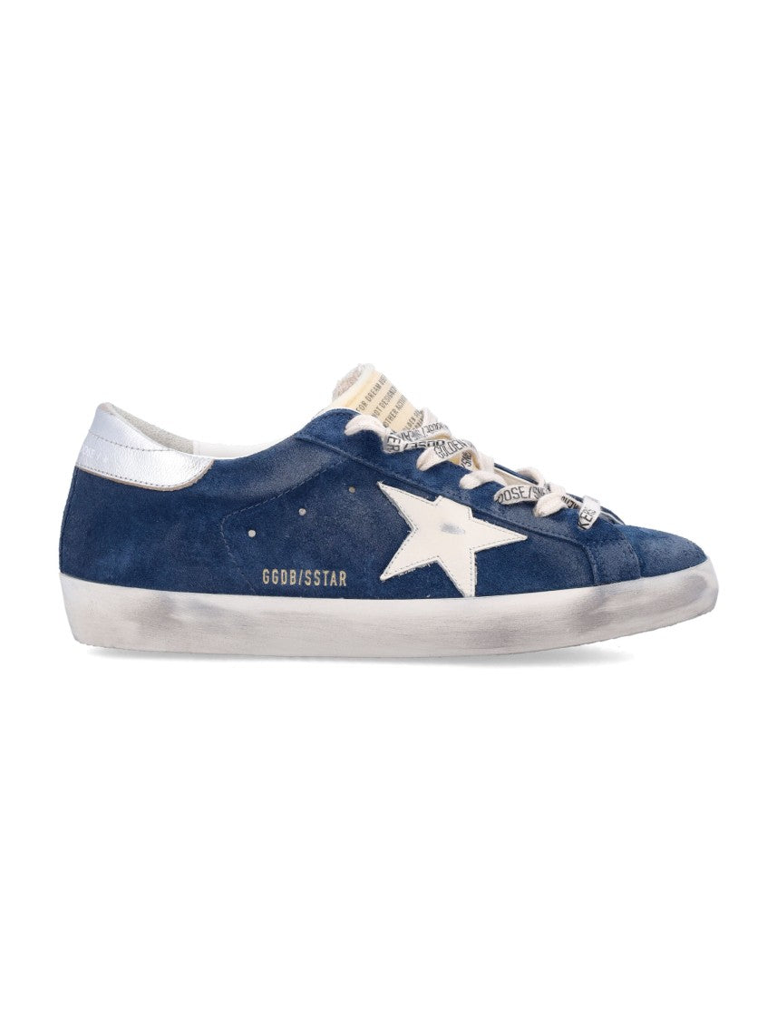Golden Goose Superstar Navy Blue Suede Low-Top Sneakers