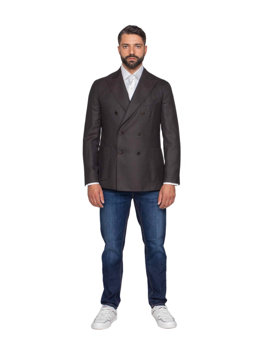 Boglioli Double-Breasted Blazer With Wide Lapels And Tailored Fit