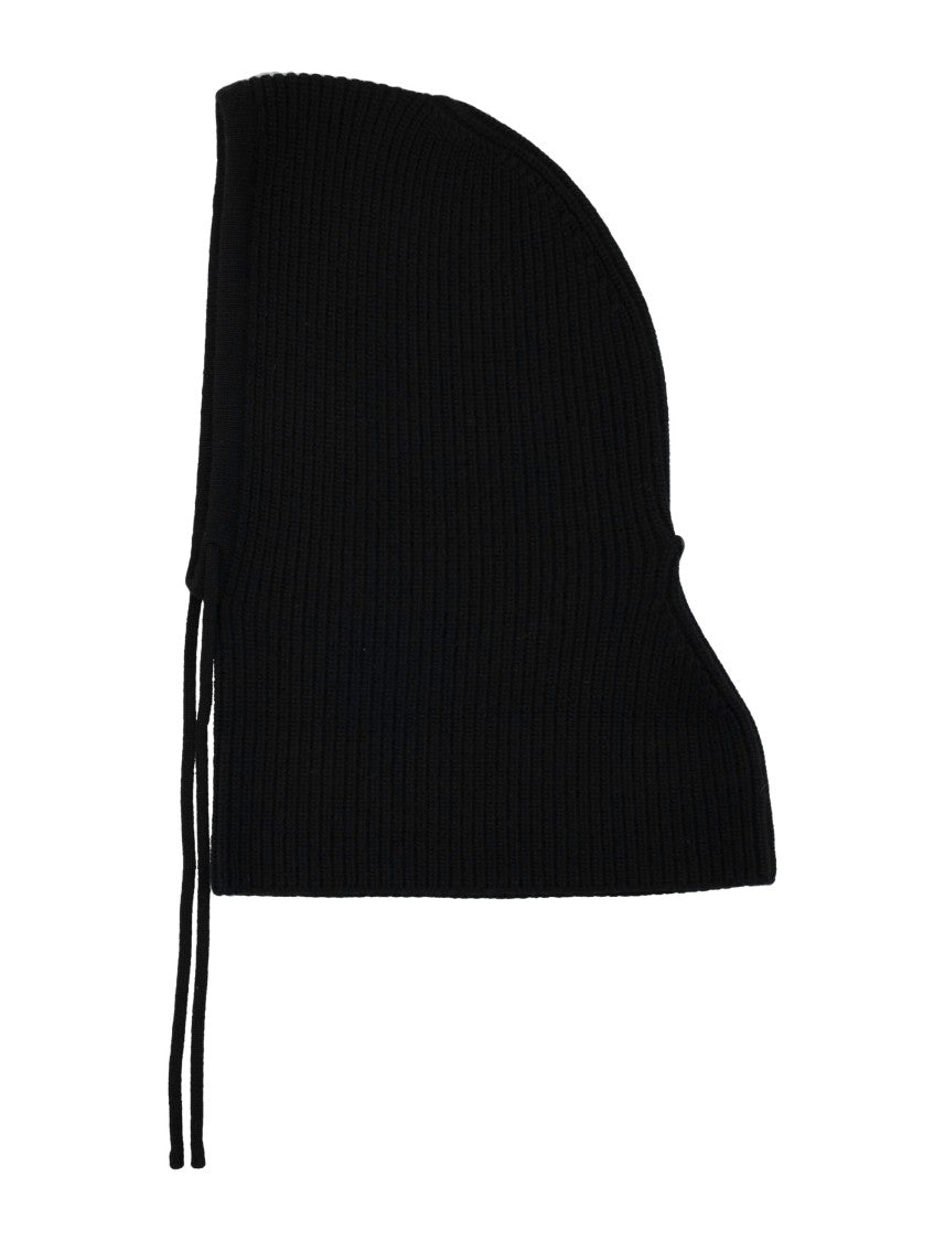 Prada Ribbed Knit Hood With Iconic Triangle Logo