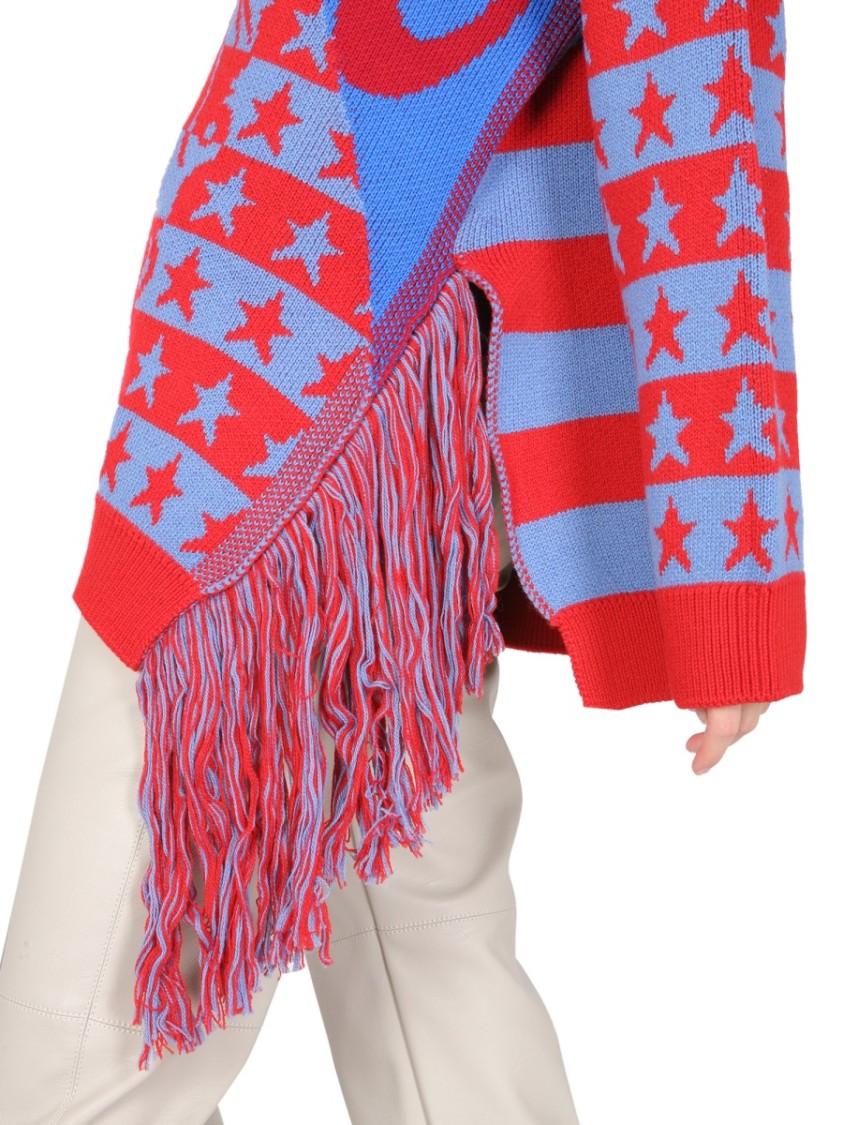 Stella Mccartney Fringed Oversized Crew Neck Sweater