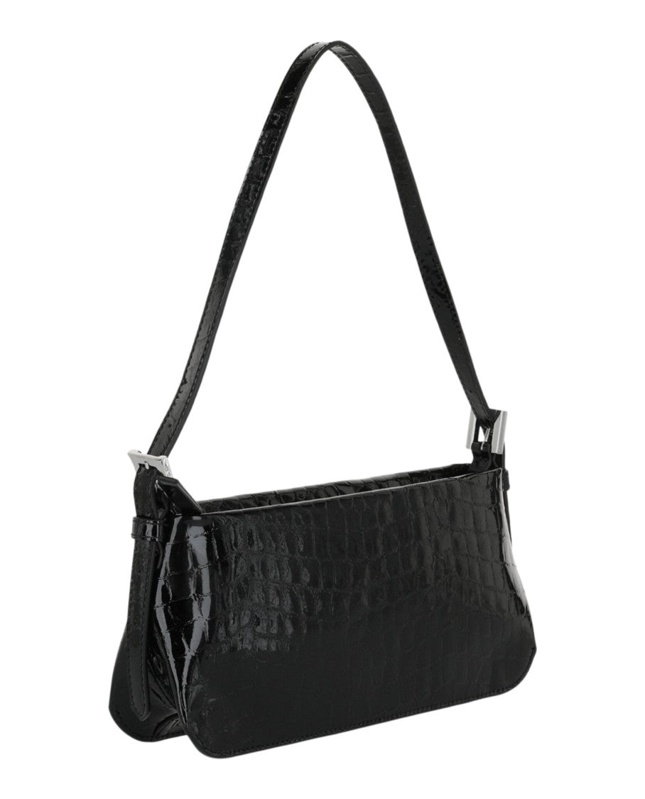 By Far Dulce Crocodile Embossed Shoulder Bag