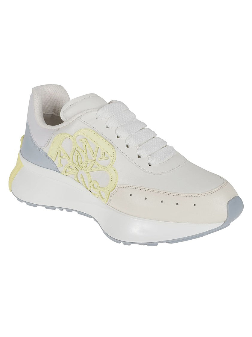 Alexander Mcqueen Calf Leather Sneakers With Floral Accents