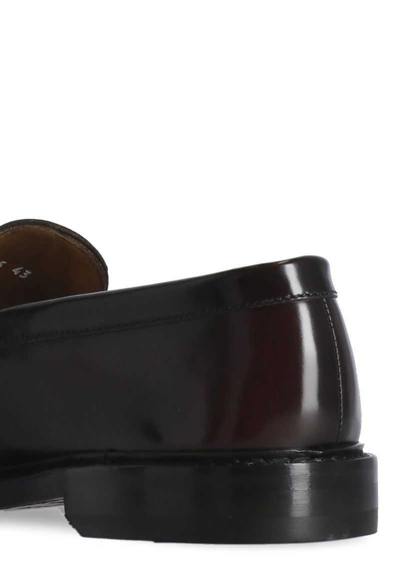 Doucal's Brown Smooth Leather Mask Loafers