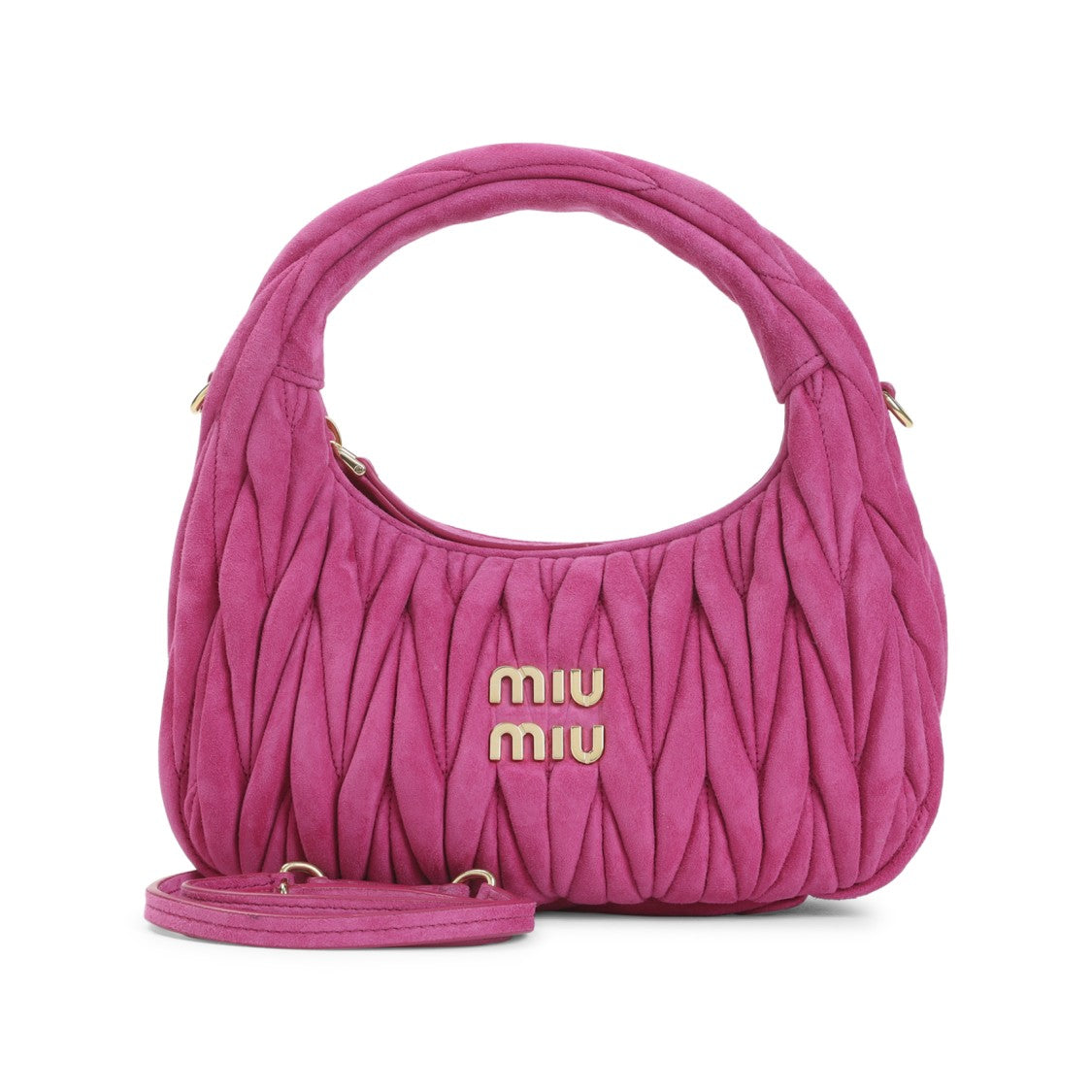 Miu Miu Matelassé Suede Leather Wander Shoulder Bag