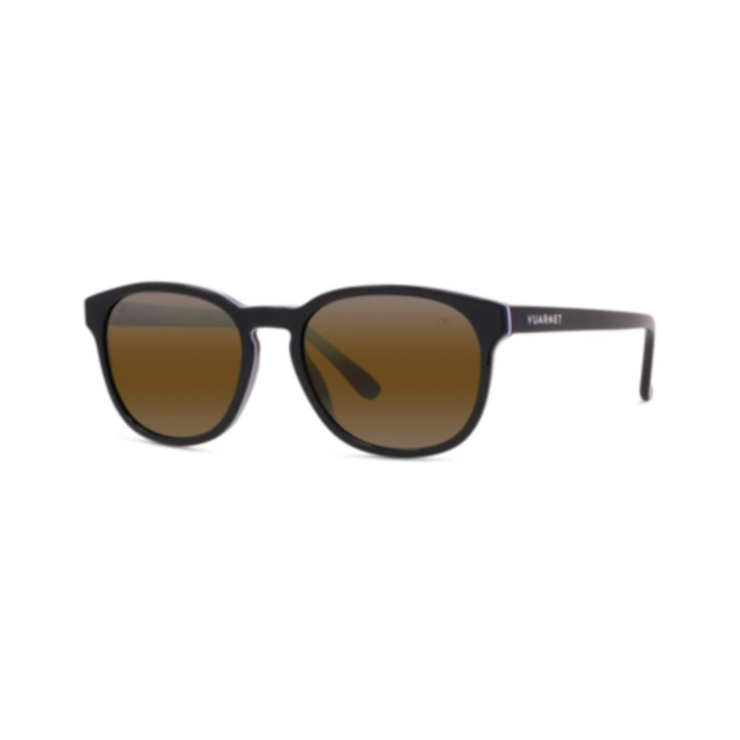 Vuarnet Vu40011i Rounded Frame Acetate Sunglasses With Brown-Tinted Lenses