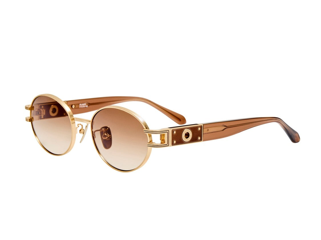 Linda Farrow Gold Lfl1657 Gradient Metal Round Sunglasses