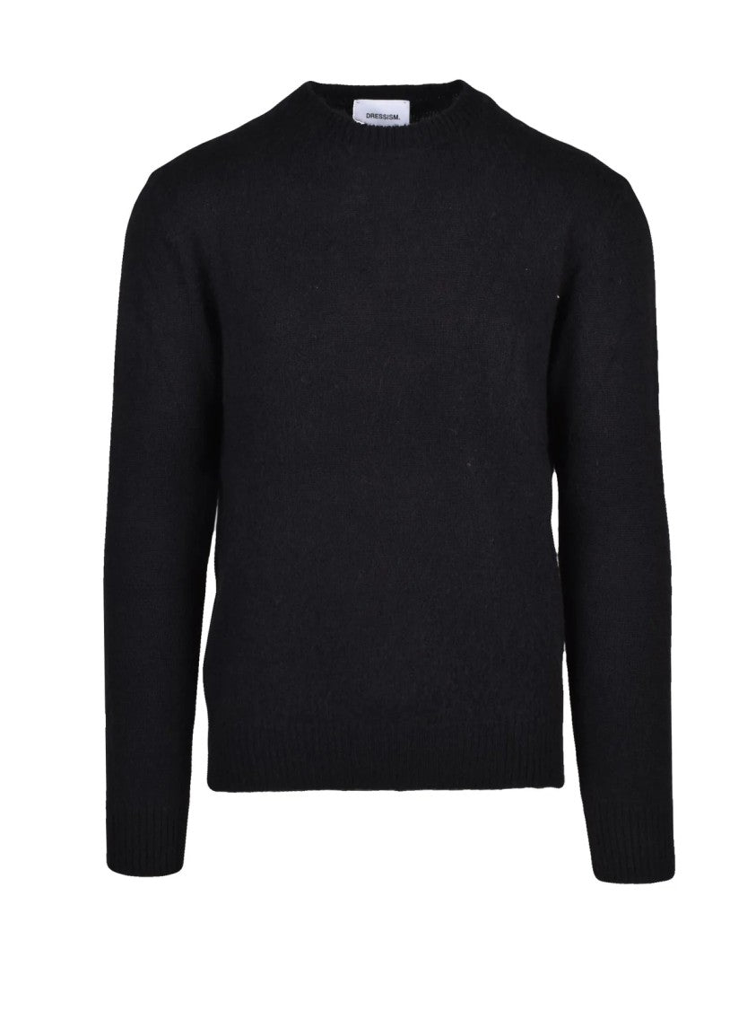 Dressism. Crewneck Sweater In Luxurious Black Blend