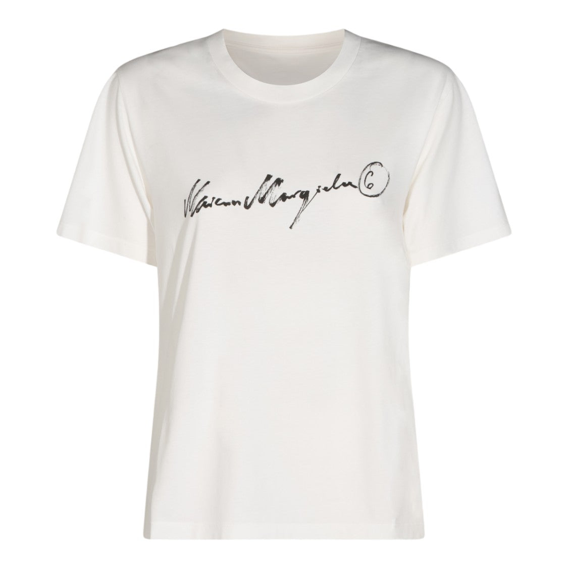 Mm6 By Maison Margiela Classic Short-Sleeve T-Shirt With Handwritten Graphic