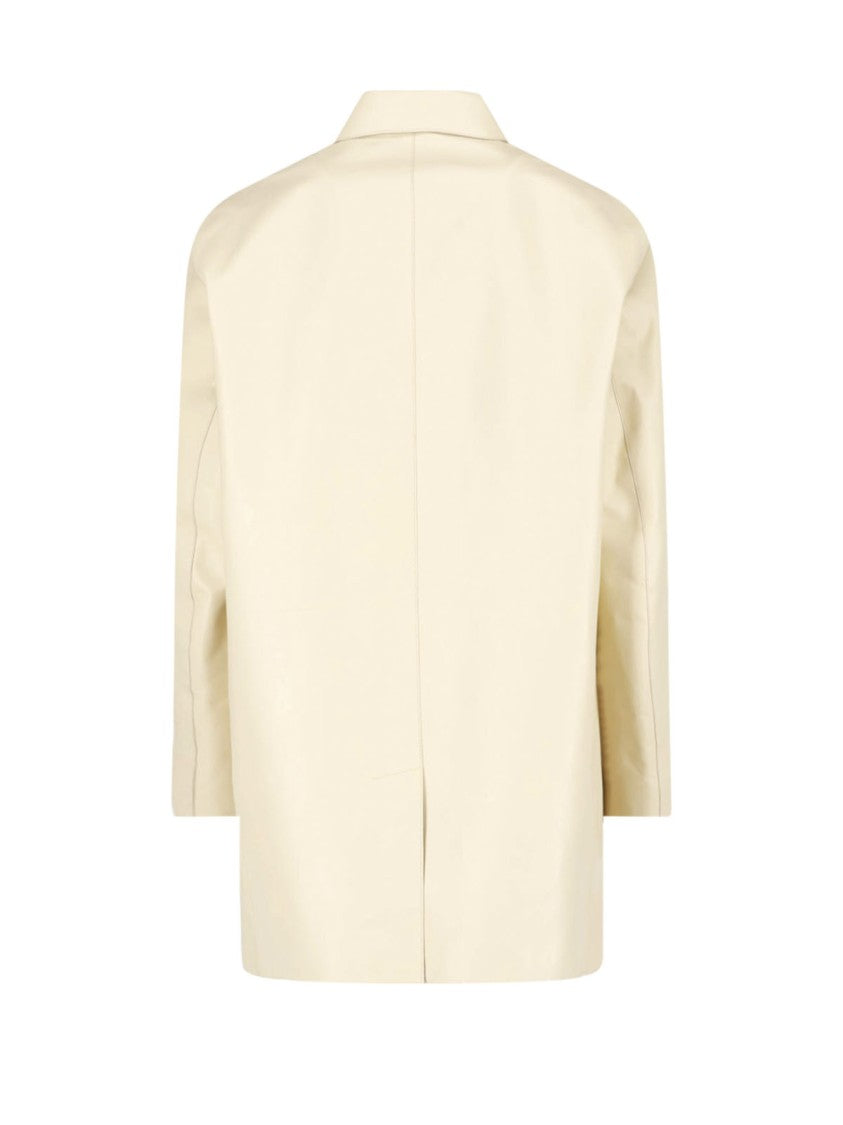 Jil Sander Cream Minimalist Boxy Classic Collar Jacket