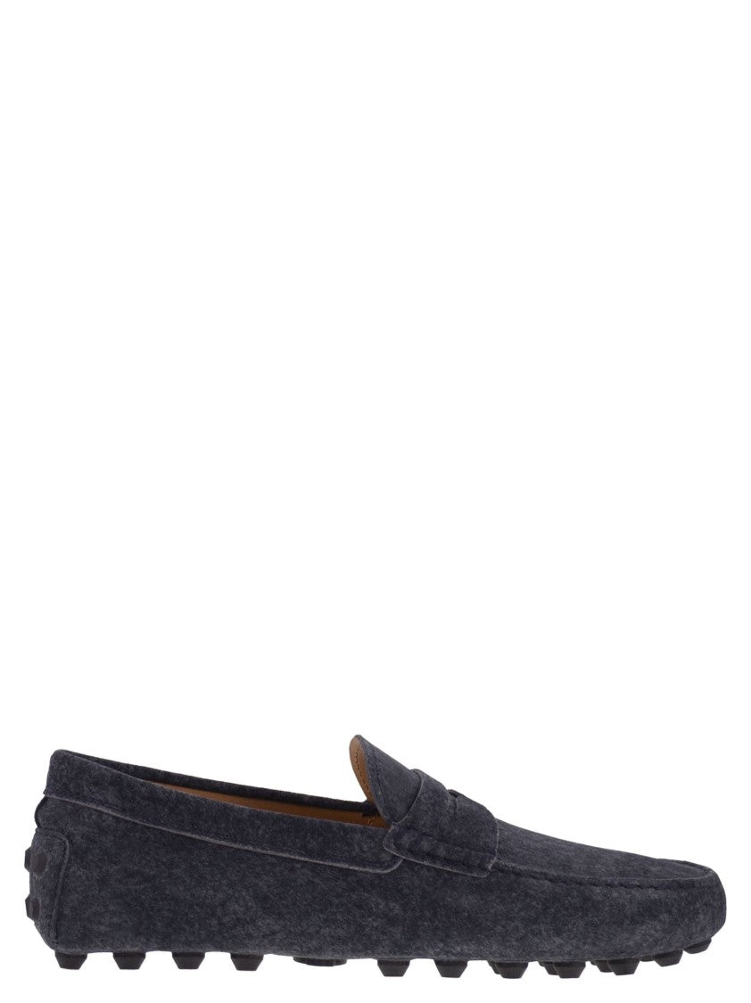 Tod's Gommino Bubble Sole In Suede Leather Loafers
