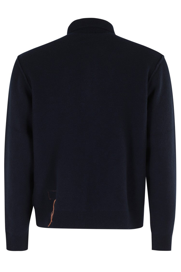 Fortela Wool Woven Zip Sweatshirt