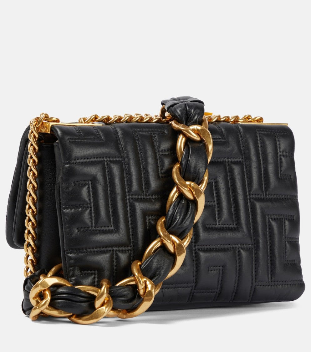 Balmain 1945 Soft Quilted Leather Shoulder Bag