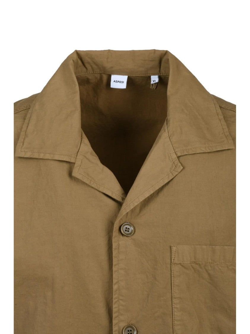 Aspesi Turquoise Boxy Patch Pocket Cotton Casual Shirt