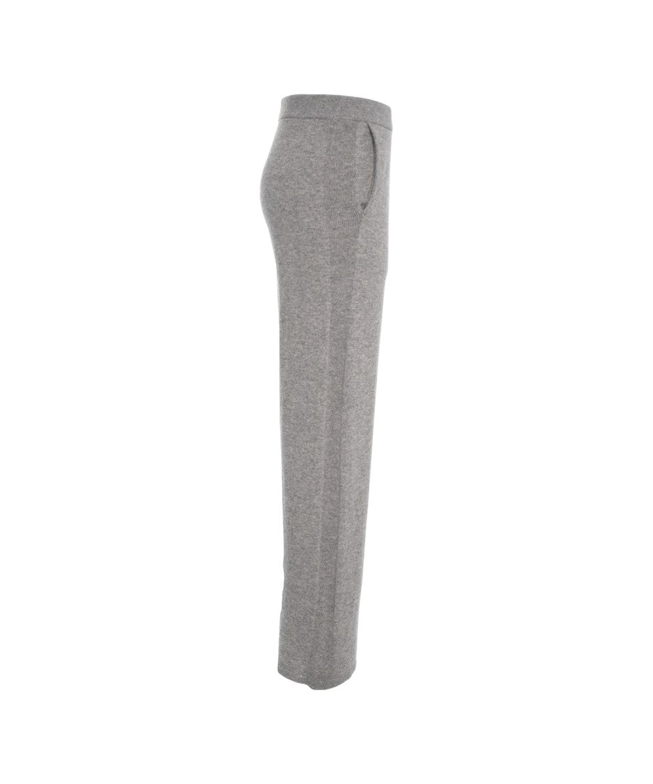 Kaos Soft Knit Gray Trousers With Straight Leg Design