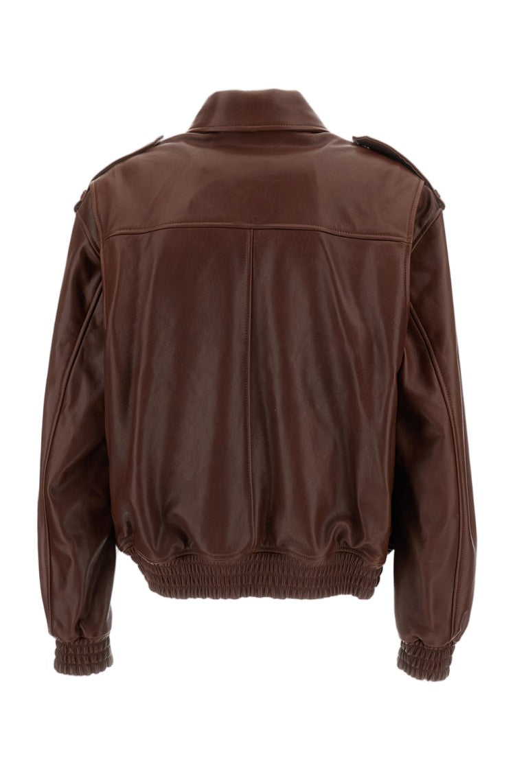 Arma Brown Astra Vegetal Leather Boxy Jacket