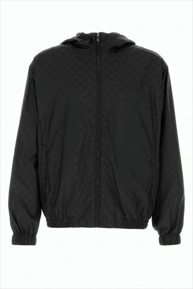 Gucci Lightweight Black Jacket With Subtle Textured Pattern