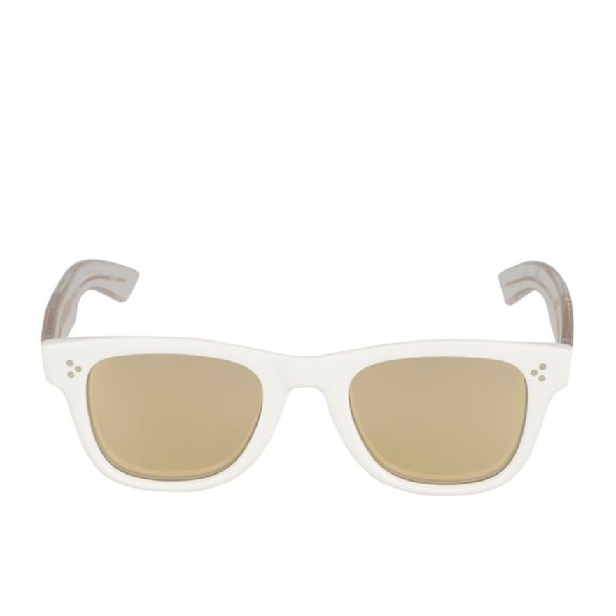 Kador Voyager 23 Translucent White Rectangular Sunglasses With Gold Accents