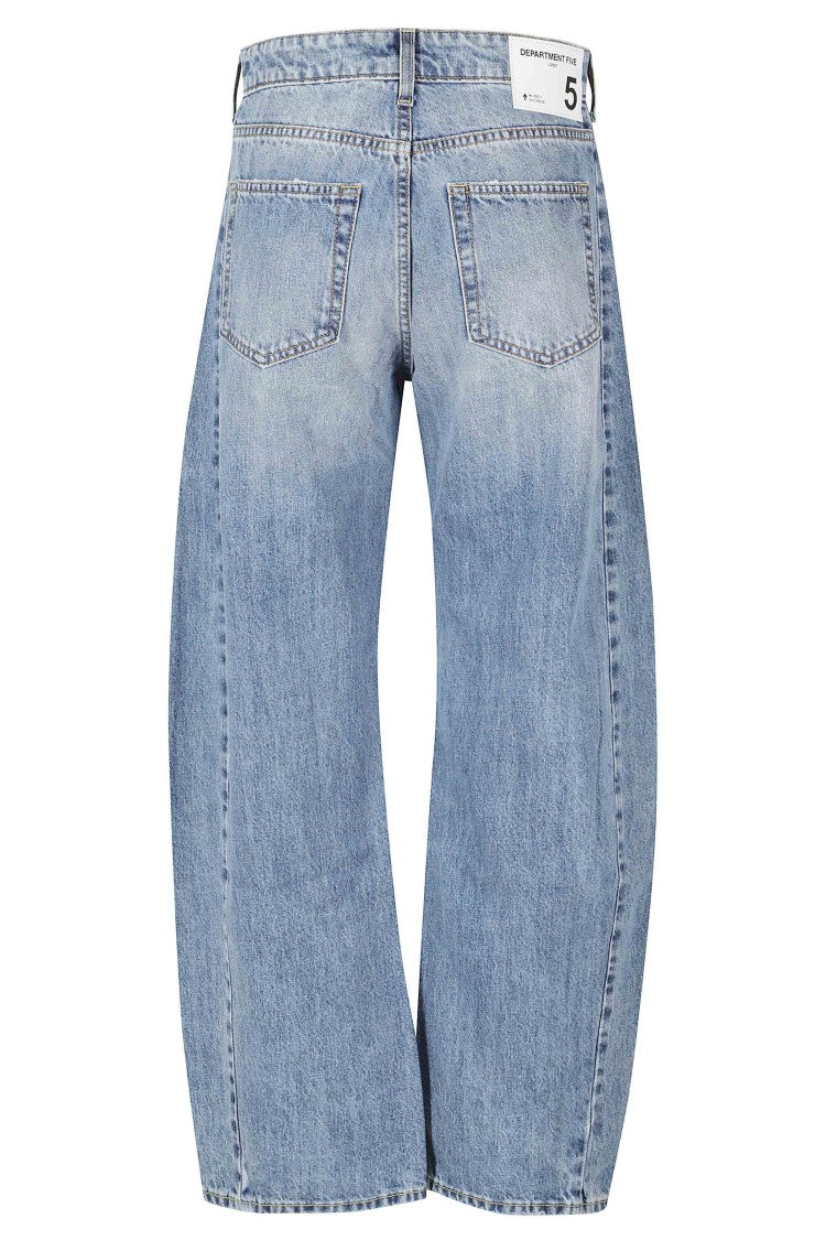 Department 5 Blue Cotton Curved Banana-Leg Jeans