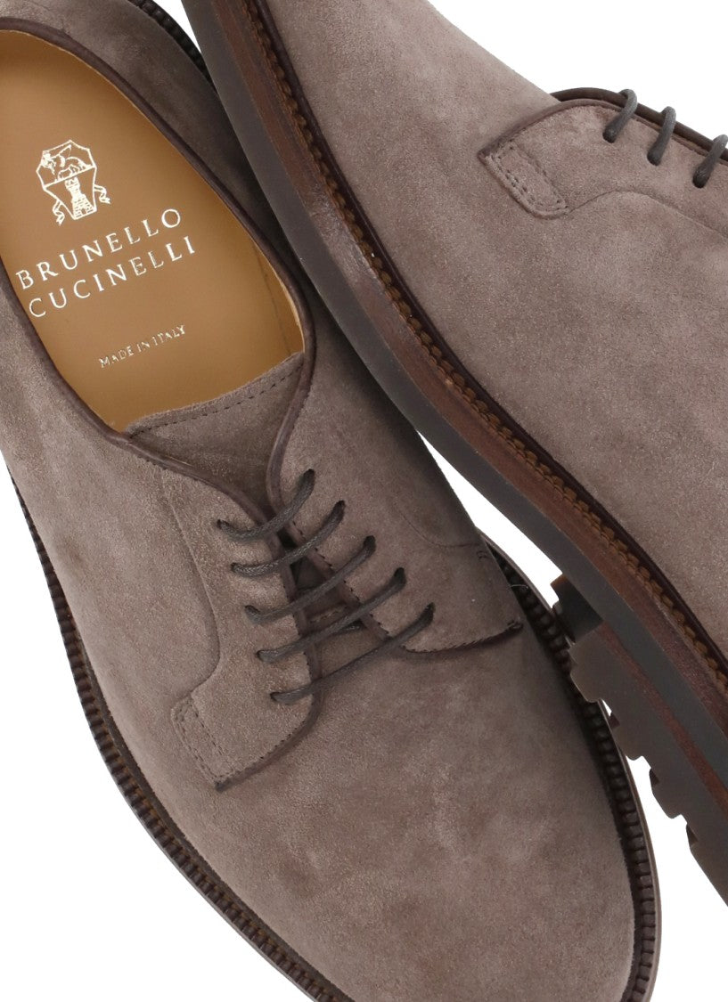 Brunello Cucinelli Suede Leather Lace Up Shoes