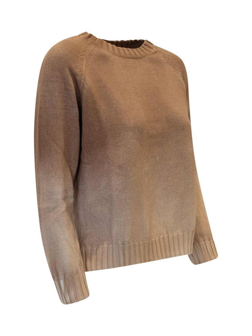 Alessandro Aste Camel Cotton Tebe Spray Art Sweatery Art Sweater