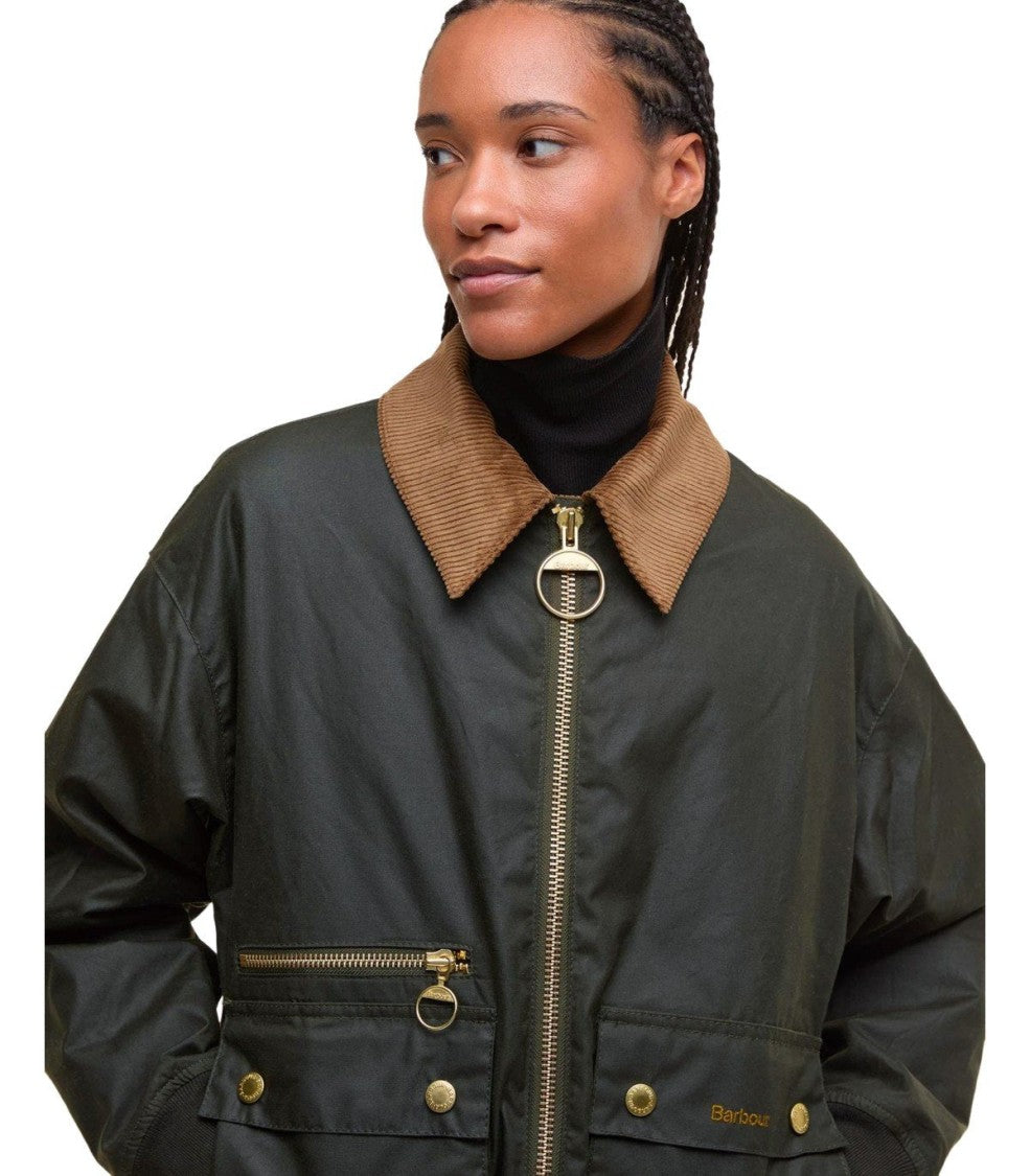 Barbour Maxine Wax Olive Green Jacket