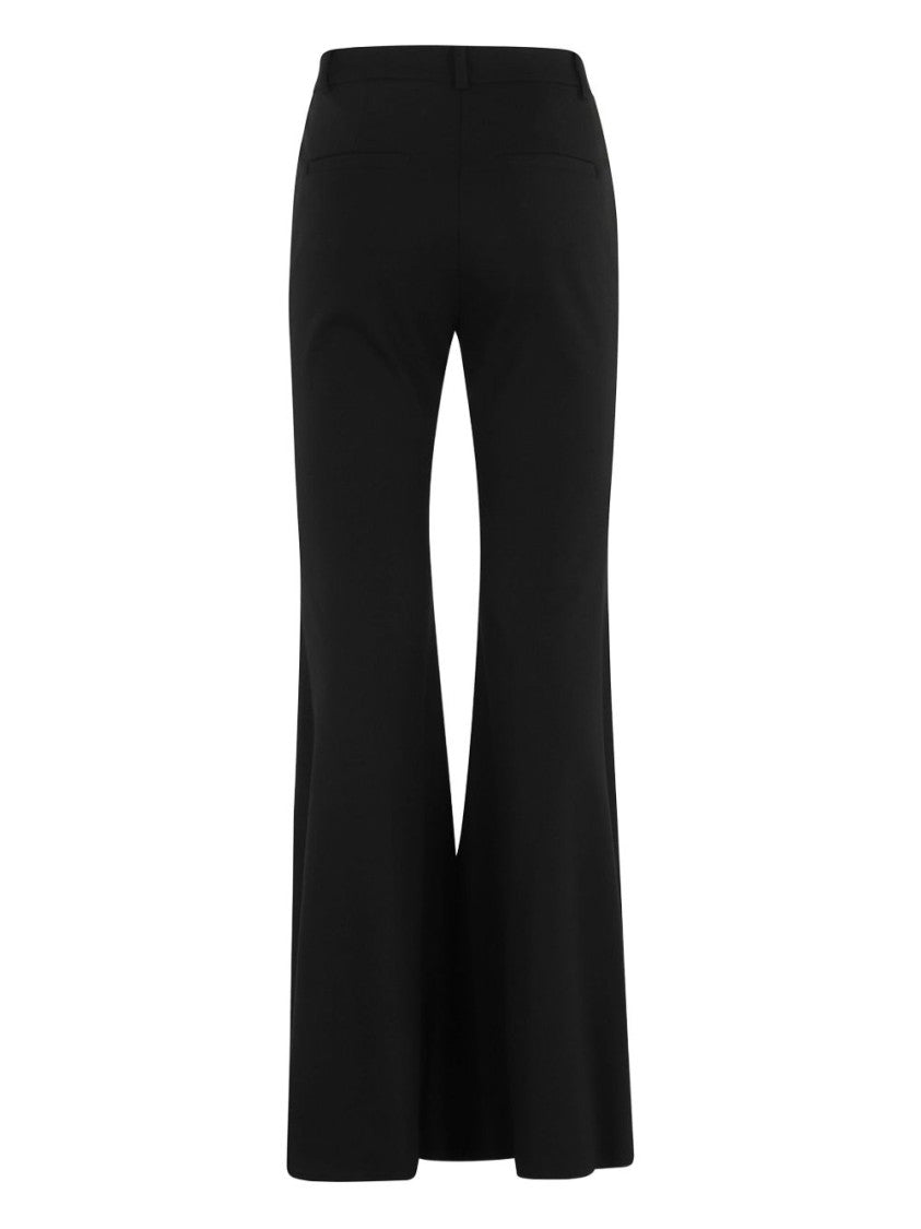Pinko High-Waisted Flared Black Pants With Tailored Detail