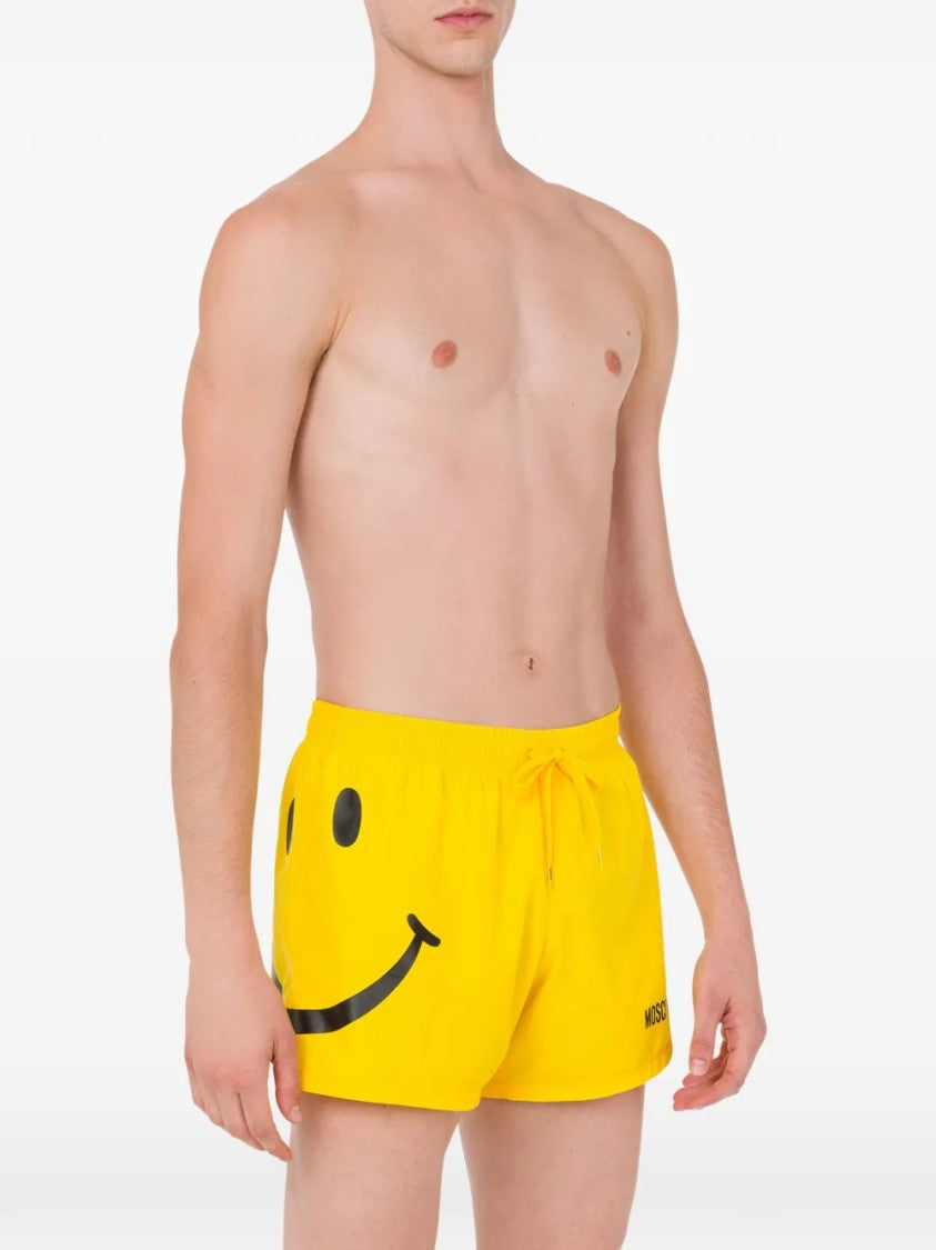 Moschino Short-Length Swim Shorts With Bold Smiley Face Graphic