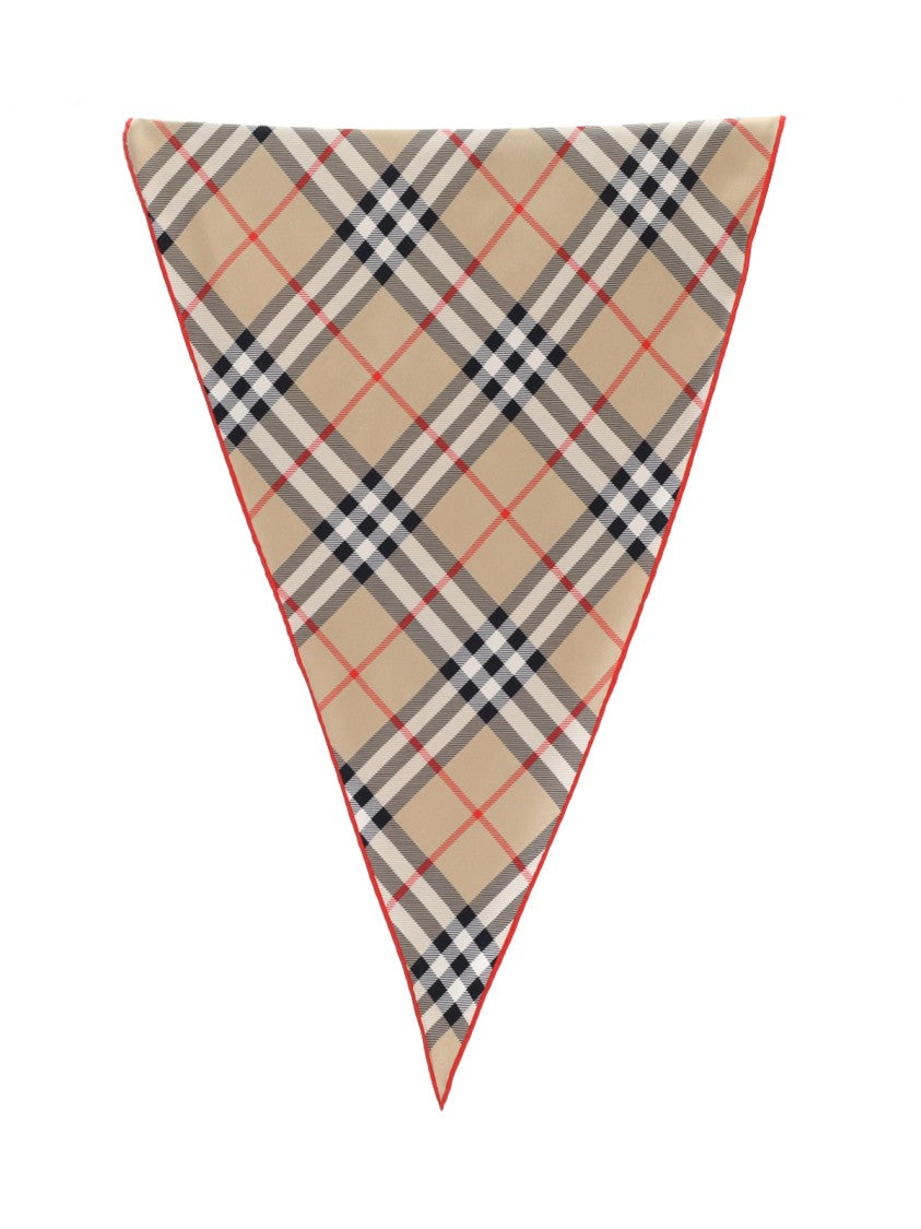 Burberry "Check" Scarf In Beige Mulberry Silk