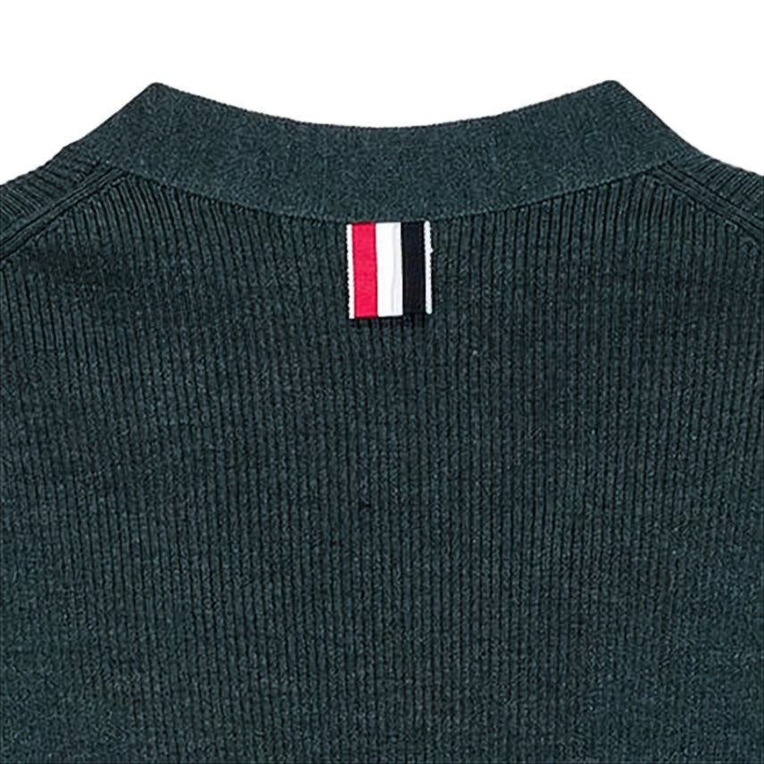 Thom Browne Deep V-Neck Knit Cardigan With Subtle Details
