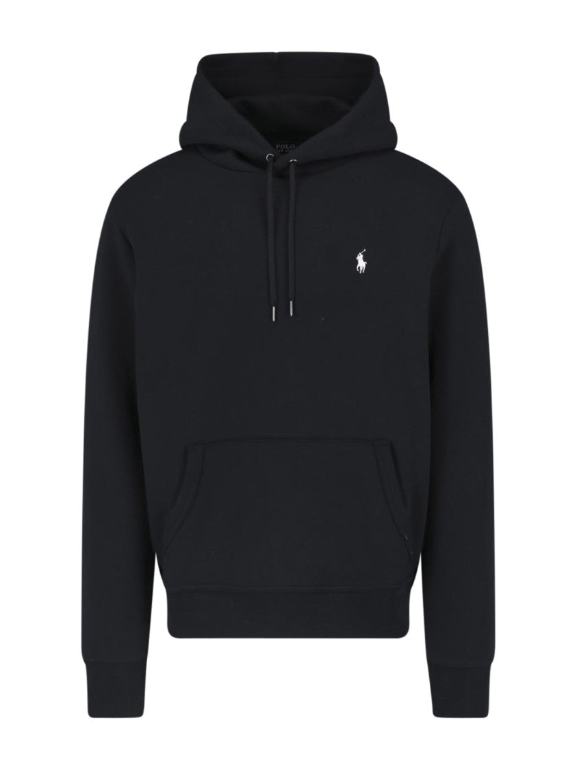 Polo Ralph Lauren Black Recycled Cotton Blend Hooded Sweatshirt