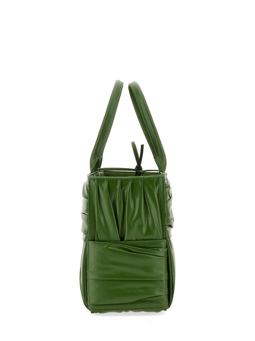 Bottega Veneta Textured Green Calfskin Small Bow Tote Bag