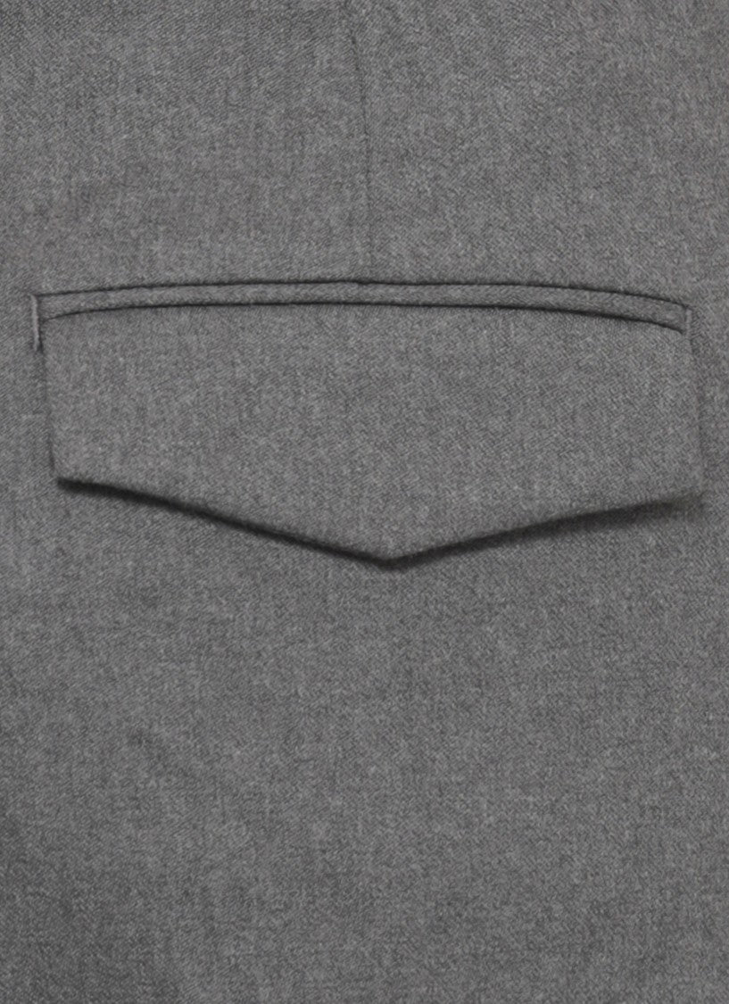 Peserico Grey Lapel Hem Formal Pants