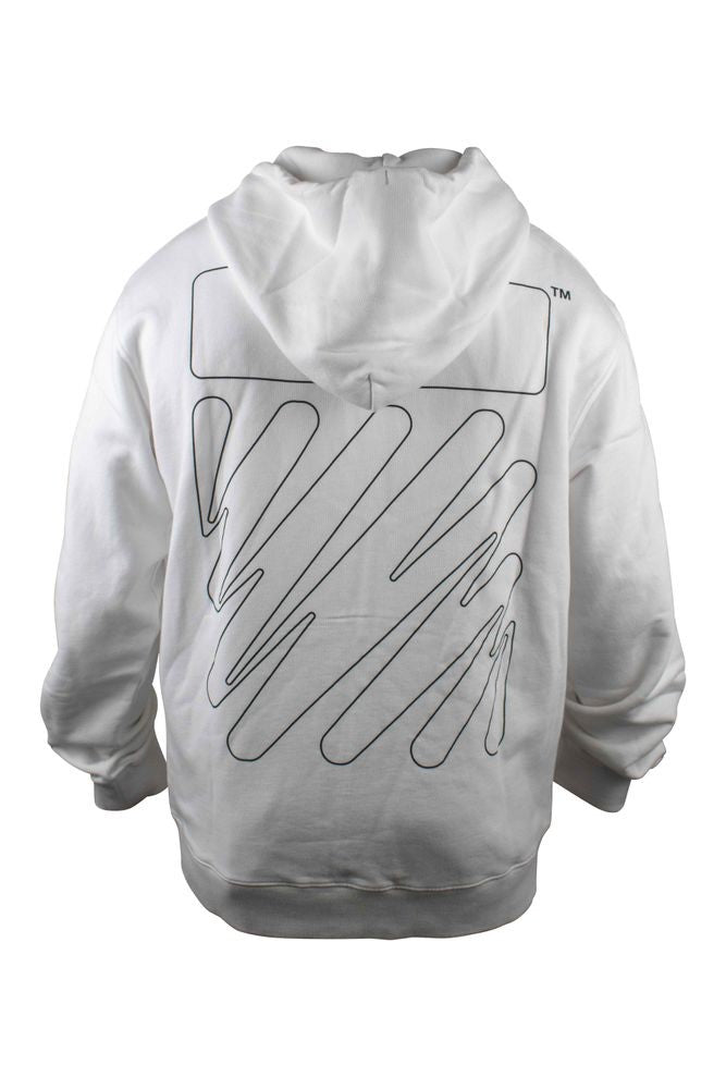 Off-White Graphic Print Hooded Vest With Front Zipper