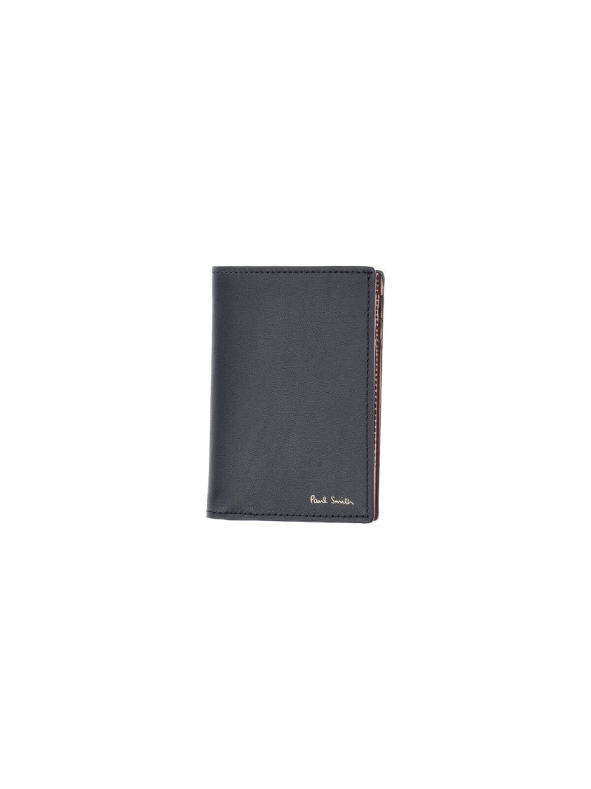 Paul Smith Black Signature Stripe Leather Wallet