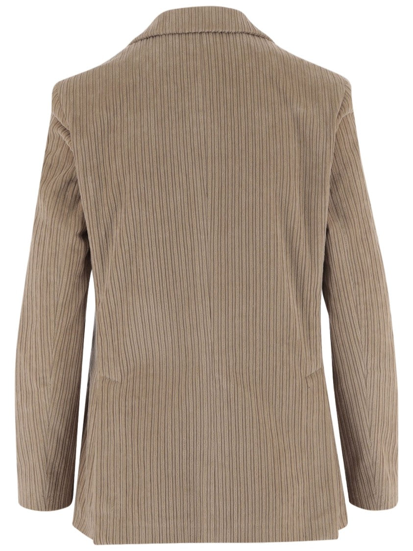 Lardini Ribbed Cotton Velvet Lapel Jacket