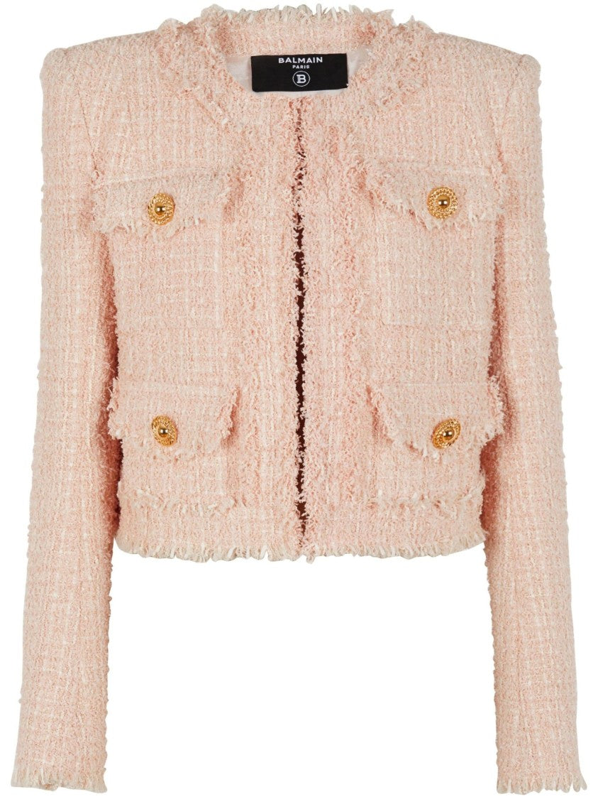 Balmain Frayed Tweed Jacket