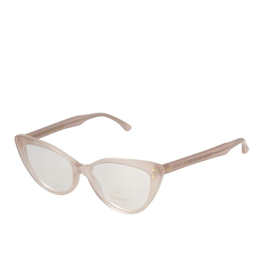 Kador Fabiola Translucent Beige Cat-Eye Sunglasses With Gold Star Accents