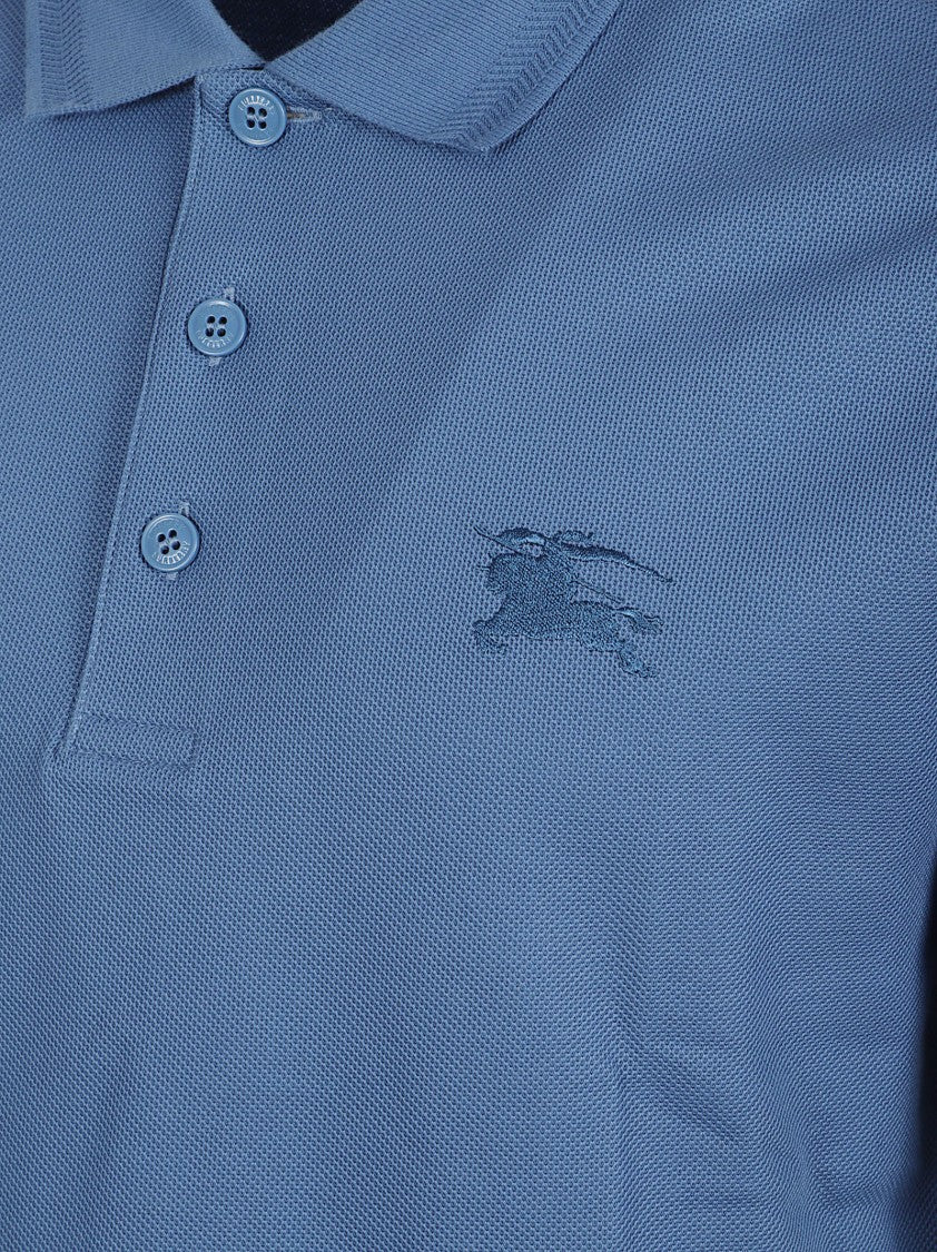 Burberry Textured Fabric Polo Shirt With Three-Button Placket